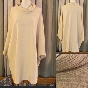 RXB Metallic Thread Sweater Tunic Cowl Neck